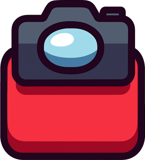 cameraButton among us.
In-Game asset.  2d.  High contrast.  No shadows