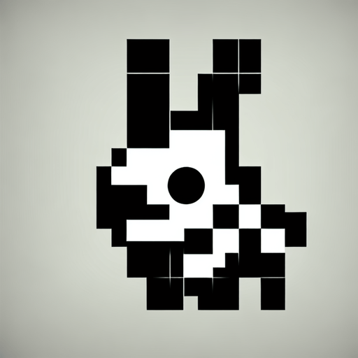 MG bunny.
Single Game Texture.  In-Game asset.  2d.  Blank background.  High contrast.  No shadows