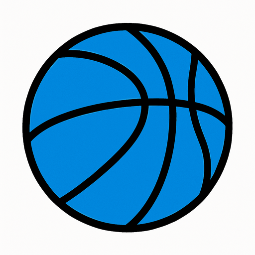 A blue Basketball.
In-Game asset.  2d.  High contrast.  No shadows