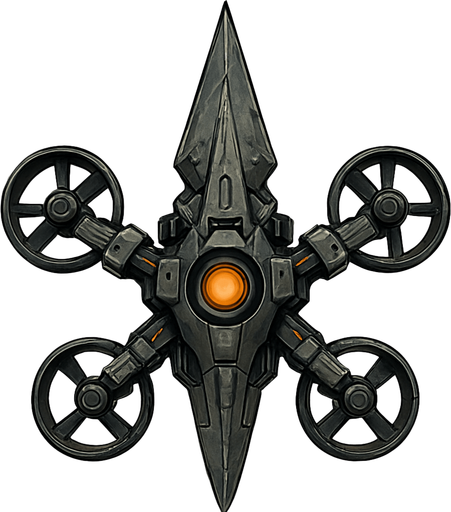 battle drone spear tip top view.