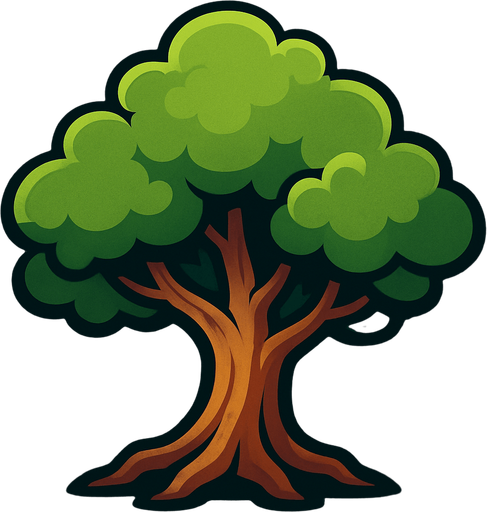 Ağaç.
In-Game asset.  2d.  High contrast.  No shadows