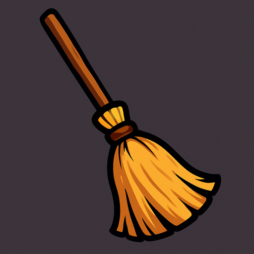 Broom.
In-Game asset.  2d.  High contrast.  No shadows