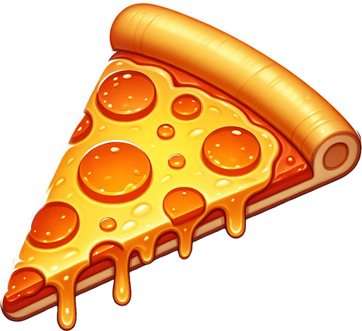 a slice of pizza on a transparent background, predominantly orange. Slice of pizza.
Single Game Texture. In-Game asset. 2d. Blank background. High contrast. No shadows.