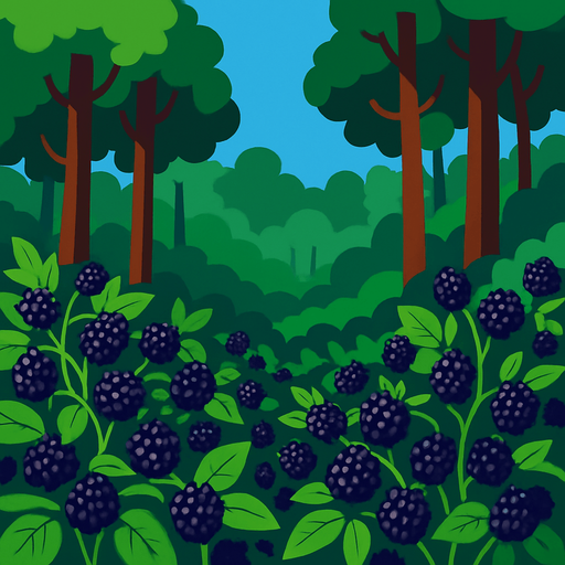 böğürtlen ormanı.
In-Game asset.  2d.  High contrast.  No shadows