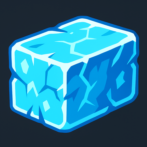 Ice block.
In-Game asset.  2d.  High contrast.  No shadows