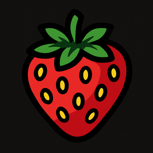 strawberry.
In-Game asset.  2d.  High contrast.  No shadows