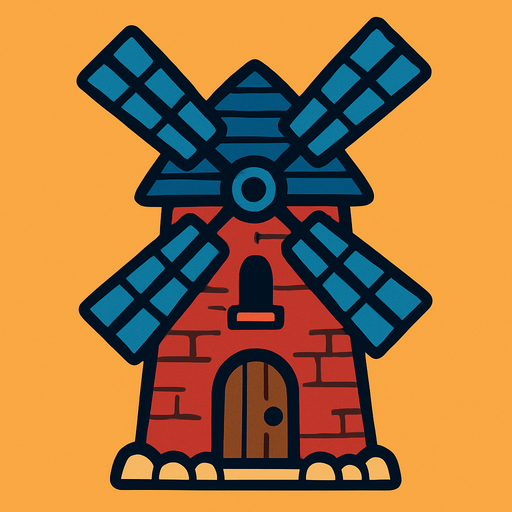Windmill.
In-Game asset.  2d.  High contrast.  No shadows