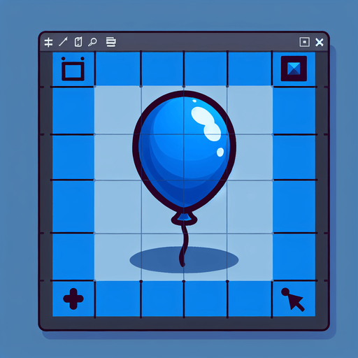 mavi balon.
Single Game Texture.  In-Game asset.  2d.  Blank background.  High contrast.  No shadows