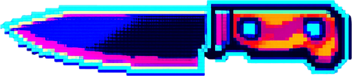 A kitchen knife. Side view. 80s arcade machine graphics..
In-Game asset.  2d.  High contrast.  No shadows