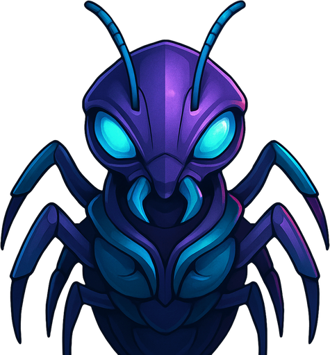 Front-facing icon, Fullscreen modern App Store art style with futuristic medium alien bug
, 16:9, high definition.  No text captions!