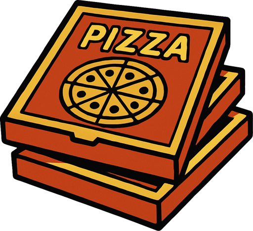 pizza boxes.
In-Game asset.  2d.  High contrast.  No shadows