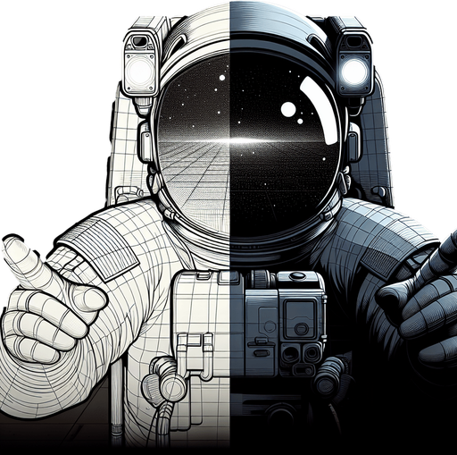 an astronaut.
Single Game Texture. In-Game asset. 2d. Blank background. High contrast. No shadows.