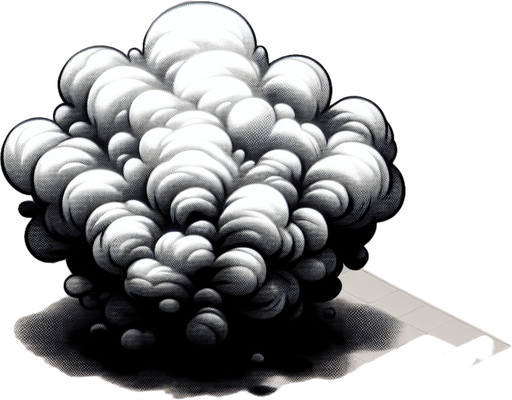 cloud of smoke.
Single Game Texture. In-Game asset. 2d. Blank background. High contrast. No shadows.