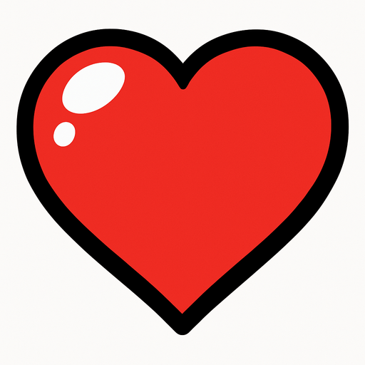 Heart.
In-Game asset.  2d.  High contrast.  No shadows