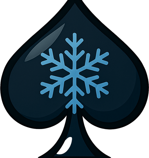 This spade with a blue snowflake in the center