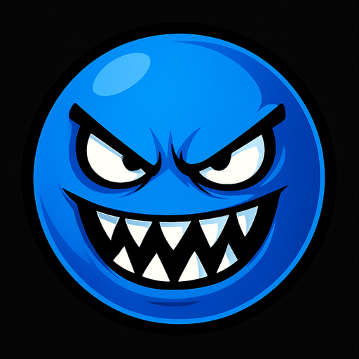 Make it a blue ball with a evil face.
In-Game asset.  High contrast.  No shadows