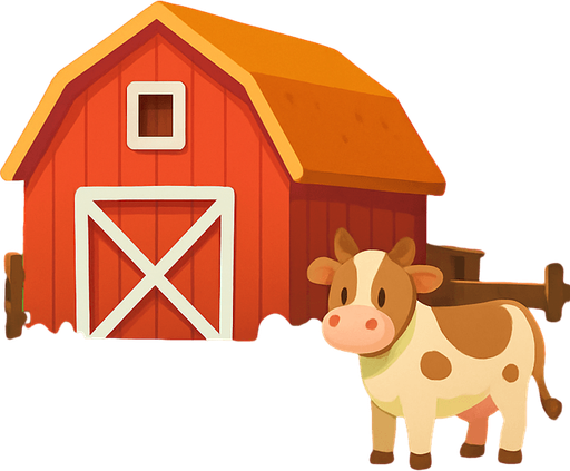 Simple Casual game background animal farm.