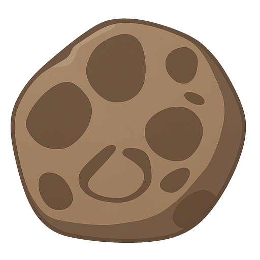 A stone. No background. Transparent background. Blank background. No shadows. 2d. In-Game asset. flat