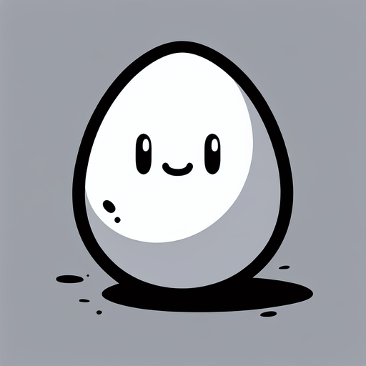 Cartoon egg.
Single Game Texture. In-Game asset. 2d. Blank background. High contrast. No shadows.