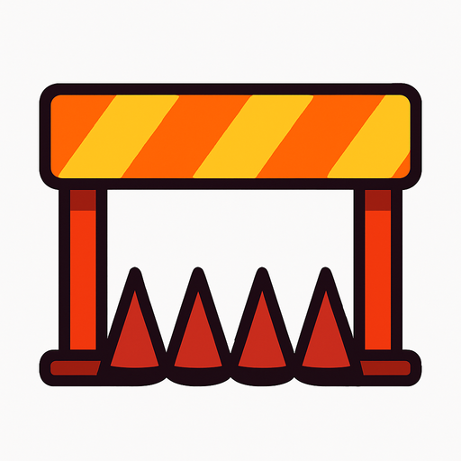 running obstacle.
In-Game asset.  2d.  High contrast.  No shadows