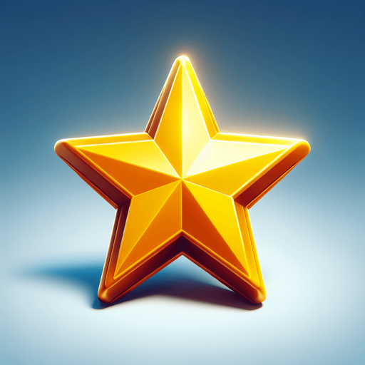 simple yellow rating star.
Modern video game style