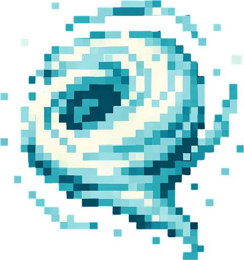 bola de viento de pixeles.
In-Game asset.  2d.  High contrast.  No shadows
