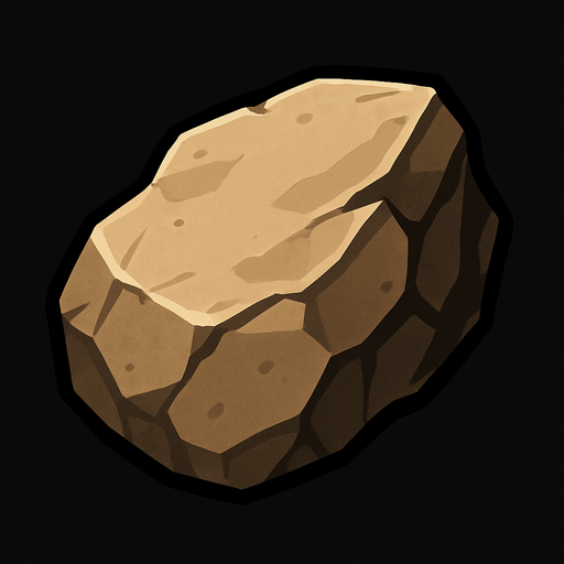 taş parçası.
In-Game asset.  2d.  High contrast.  No shadows