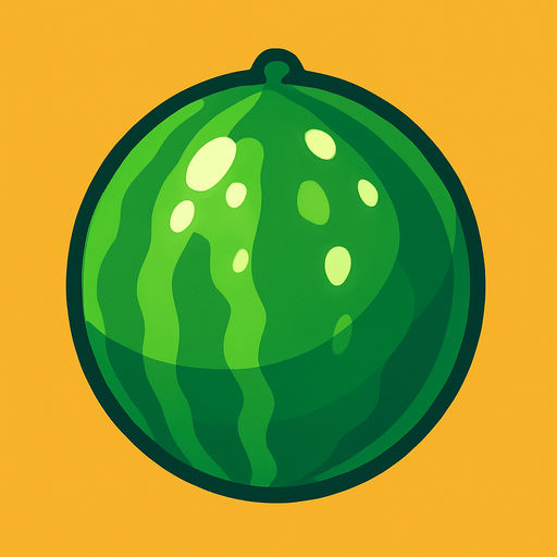 Shiney melon vector.
In-Game asset.  2d.  High contrast.  No shadows
