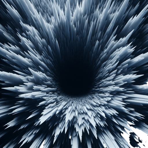 frame made of sharp ice, it fill the complete screen, in the center is black only