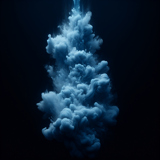 black background ethereal blue gas.