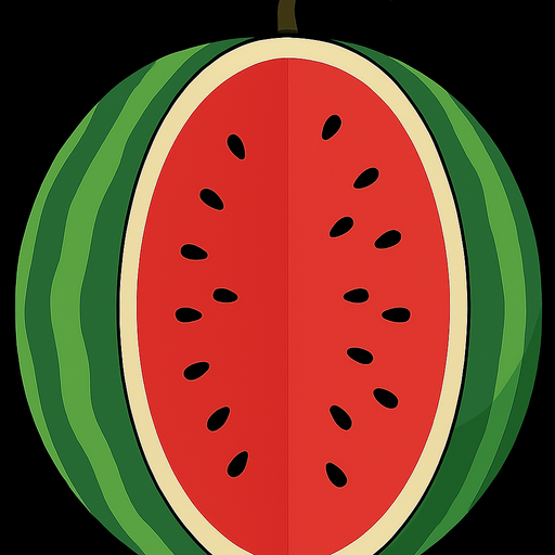 ortadan ikiye böl karpuzın içindeki kırmızı alan gözüksün