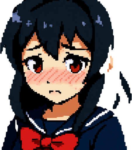 Make her blush and put on a shy expression