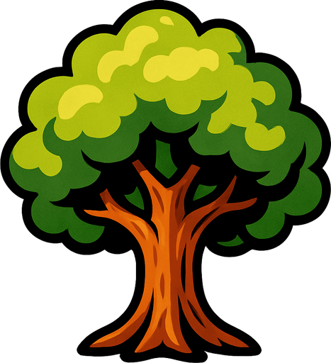 ağaç.
In-Game asset.  2d.  High contrast.  No shadows