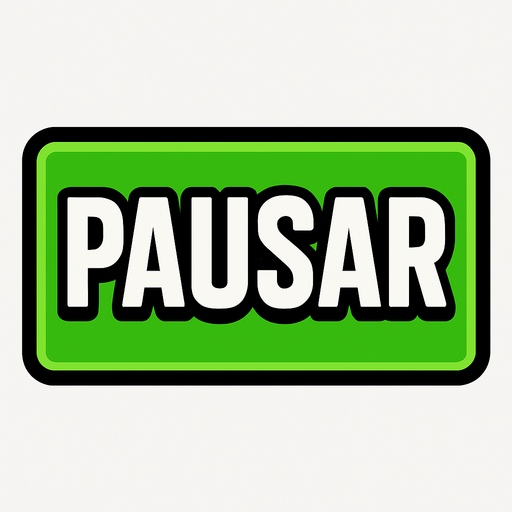 crea un rectangulo verde que diga pausar.
In-Game asset.  2d.  High contrast.  No shadows