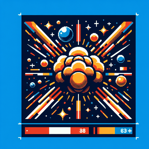 Spacial Explosion.
Single Game Texture. In-Game asset. 2d. Blank background. High contrast. No shadows. Low resolución size 64px