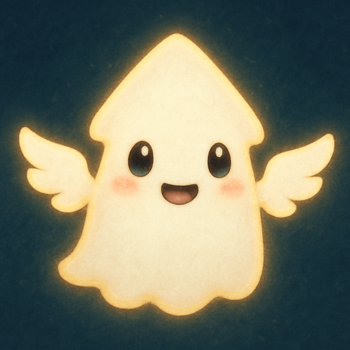 Kawaii winged neon ghost spirit creature style of Pokémon ghibli