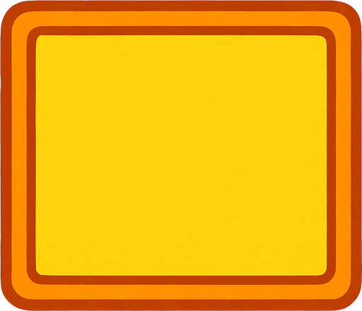 Hace un rectángulo amarillo con un borde naranja una.
In-Game asset.  2d.  High contrast.  No shadows