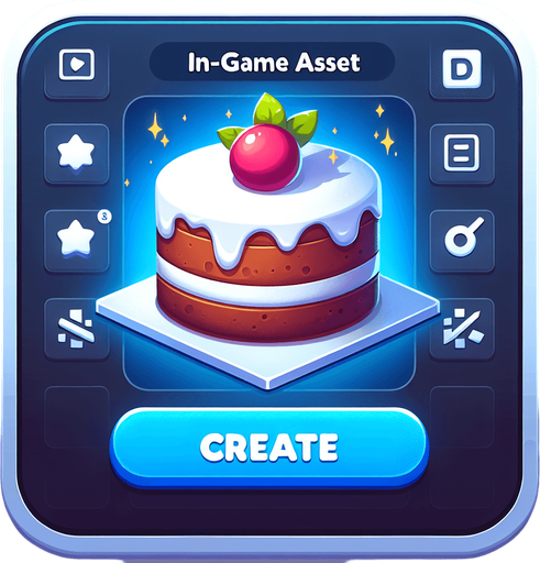 cake.
Single Game Texture.  In-Game asset.  2d.  Blank background.  High contrast.  No shadows