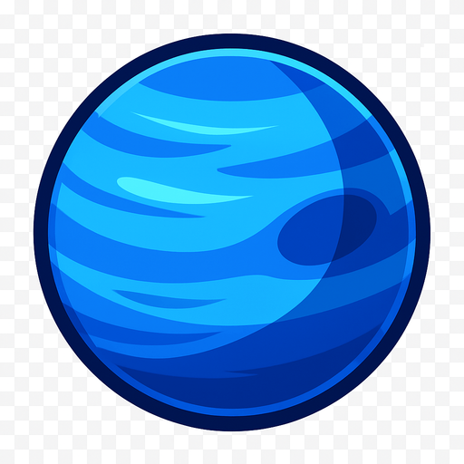 make a blu neptun and make the background transparent.
In-Game asset.  2d.  High contrast.  No shadows