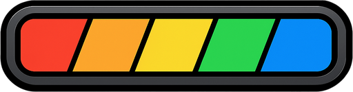 Barra de progreso de colores.
In-Game asset.  2d.  High contrast.  No shadows
