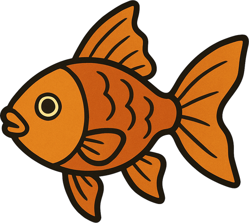 Goldfish in professor Layton game style.
In-Game asset.  2d.  High contrast.  No shadows