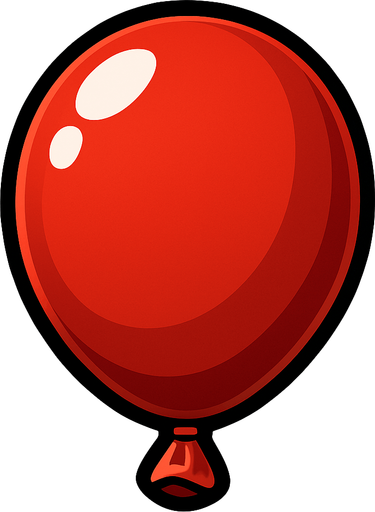 A red balloon without the string..
In-Game asset.  2d.  High contrast.  No shadows