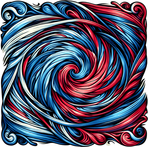 tourbillon bleu et rouge.
Single Game Texture. In-Game asset. 2d. Blank background. High contrast. No shadows.