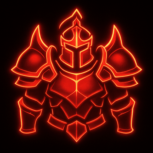 Armor grand red neon.
In-Game asset.  2d.  High contrast.  No shadows
