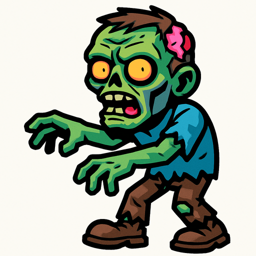 zombie.
In-Game asset.  2d.  High contrast.  No shadows