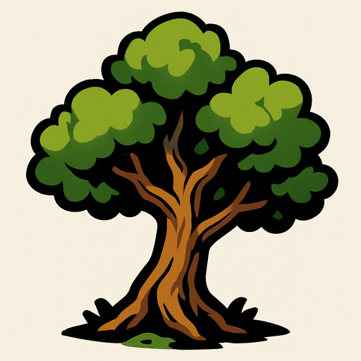tree.
In-Game asset.  2d.  High contrast.  No shadows