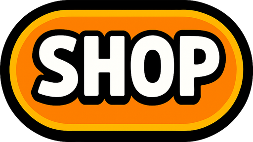 Shop button.
In-Game asset.  2d.  High contrast.  No shadows