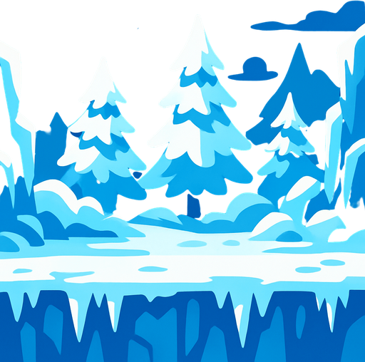 Ice theme background 2d game video.
In-Game asset.  2d.  High contrast.  No shadows