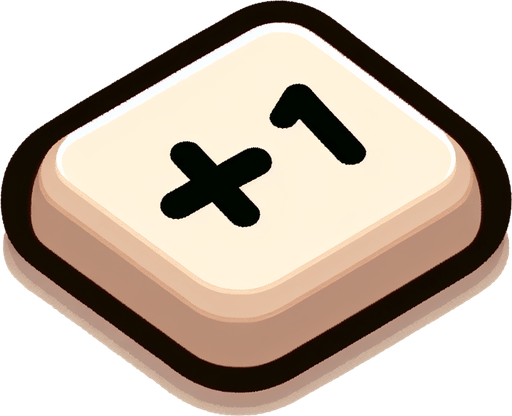 simple beige rectangle button smooth corners, black outline " + 1 " text on middle of button vector drawing.
Single Game Texture. In-Game asset. 2d. Blank background. High contrast. No shadows.