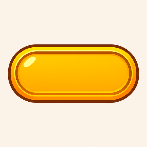 golden button horizontal.
In-Game asset.  2d.  High contrast.  No shadows